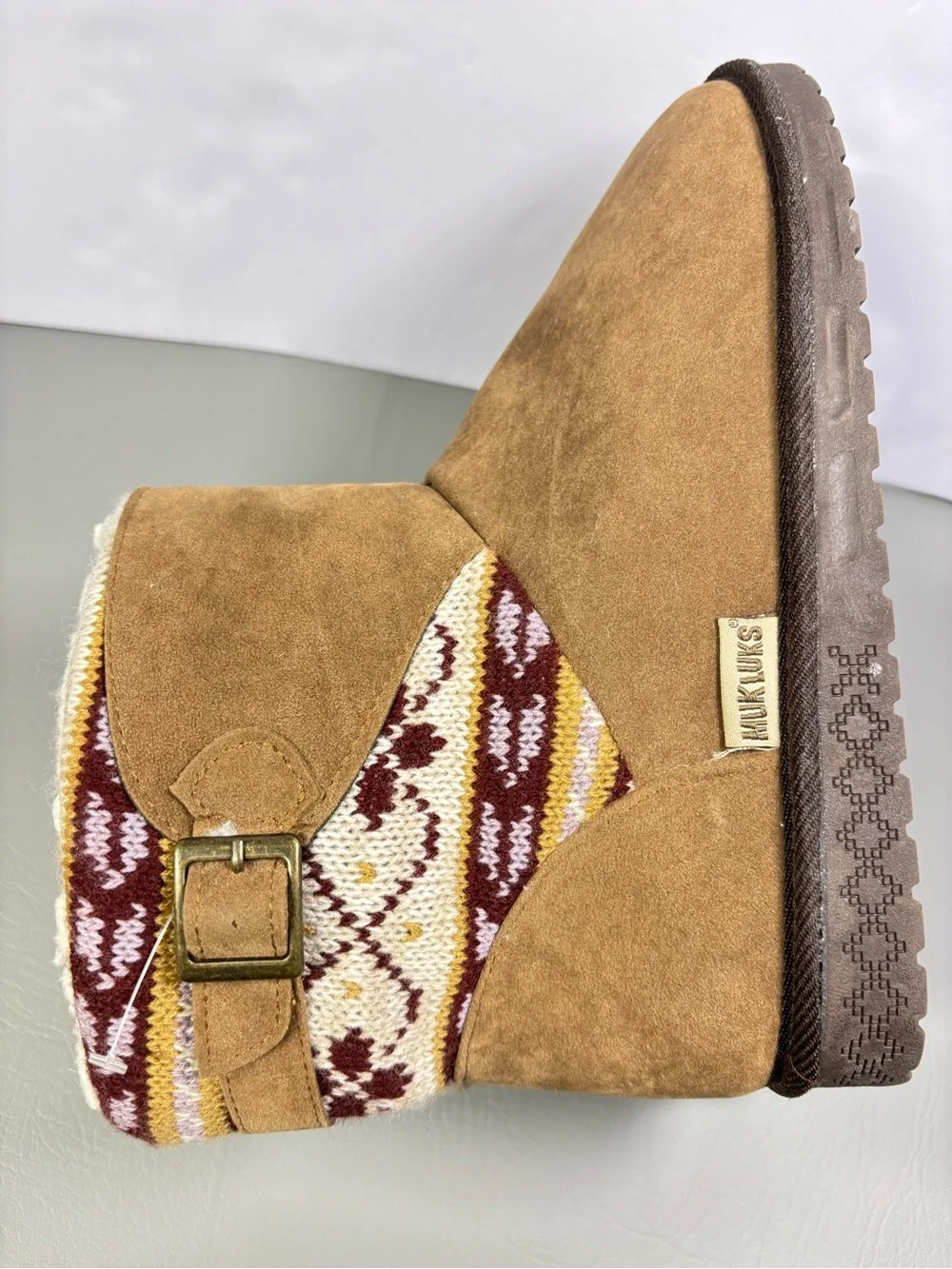 ✨ Muk Luks Women's Melly Knit Faux Fur Lined Bootie Size 9